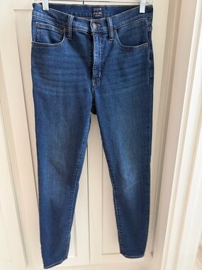 J. Crew Mid-Rise Skinny Jeans in Dark Blue Denim